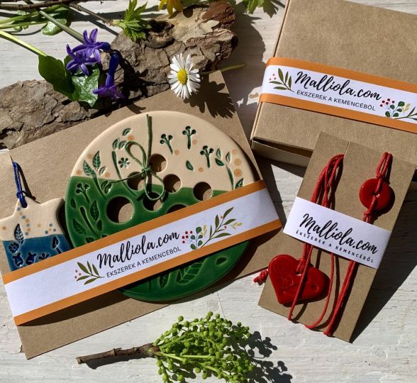 kerámia tulipán és virágrendező korong, díszdoboz és apróságok