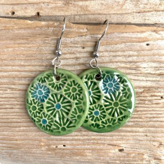 Blue poppy earrings