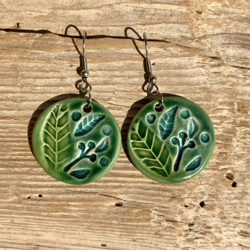 green wheat earrings