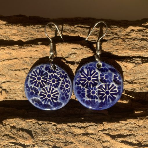 Blue poppy earrings