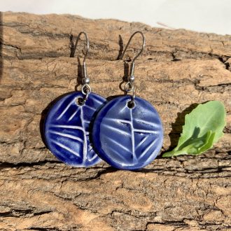 Blue poppy earrings