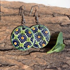 Blue poppy earrings