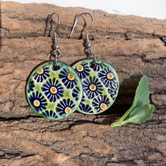 Blue poppy earrings