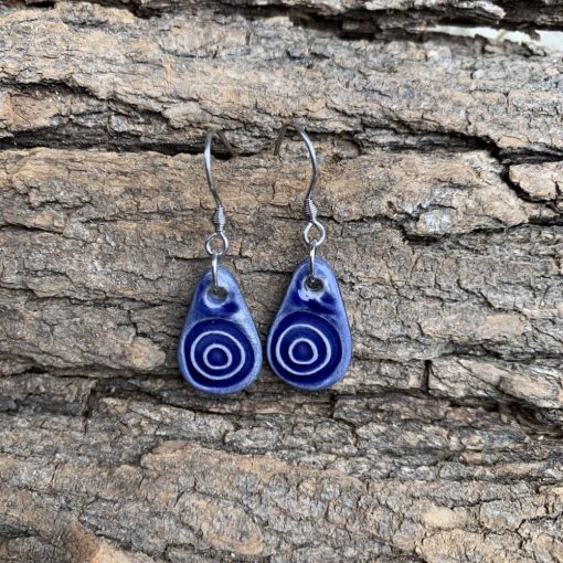 Deep blue drop earrings