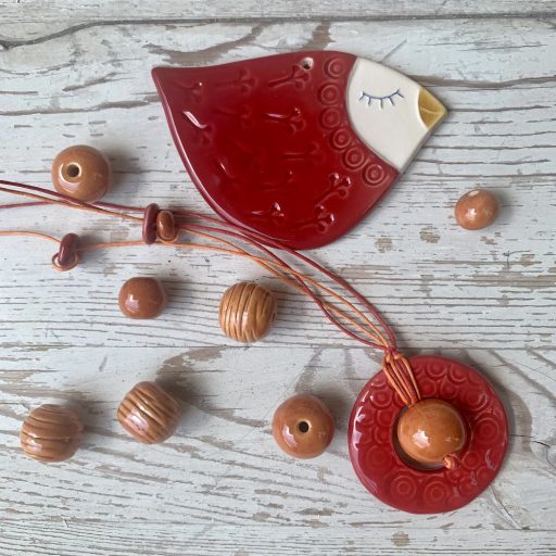 Quince bird necklace