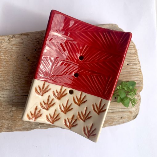 red sand soap dish