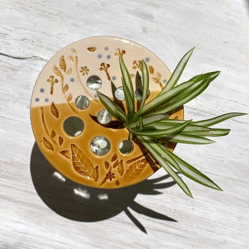 golden garden flower frog