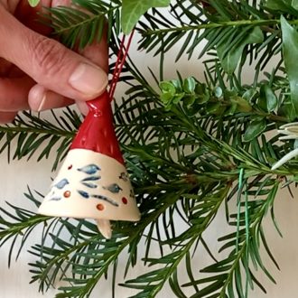   Csengettyű – kézzel készült kerámia karácsonyi harang